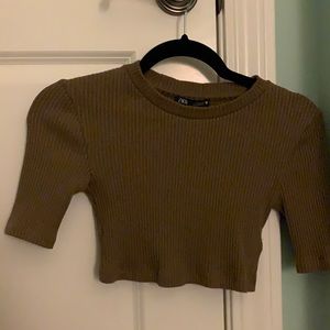 Zara Brown Crop Top